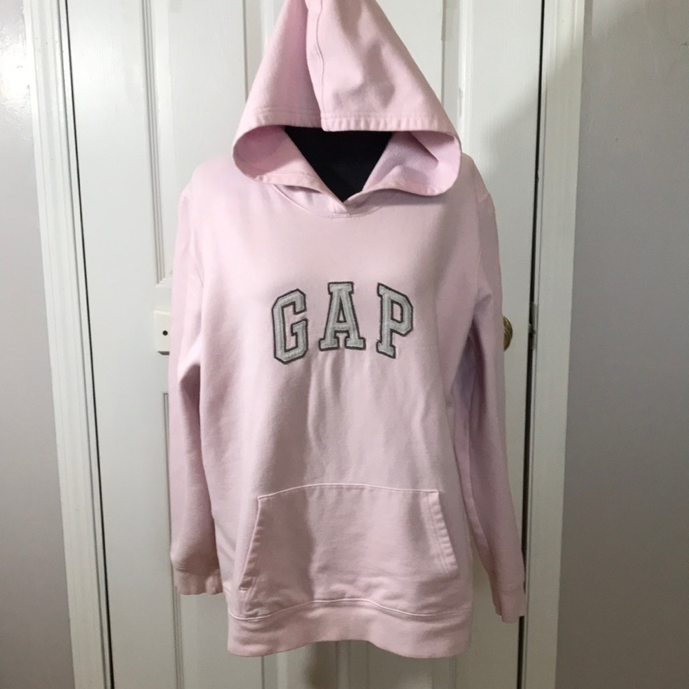GAP LOGO light pink hoodie size XL